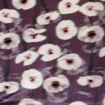 Fluweel tricot/velour donkerpaars met vage bloemen