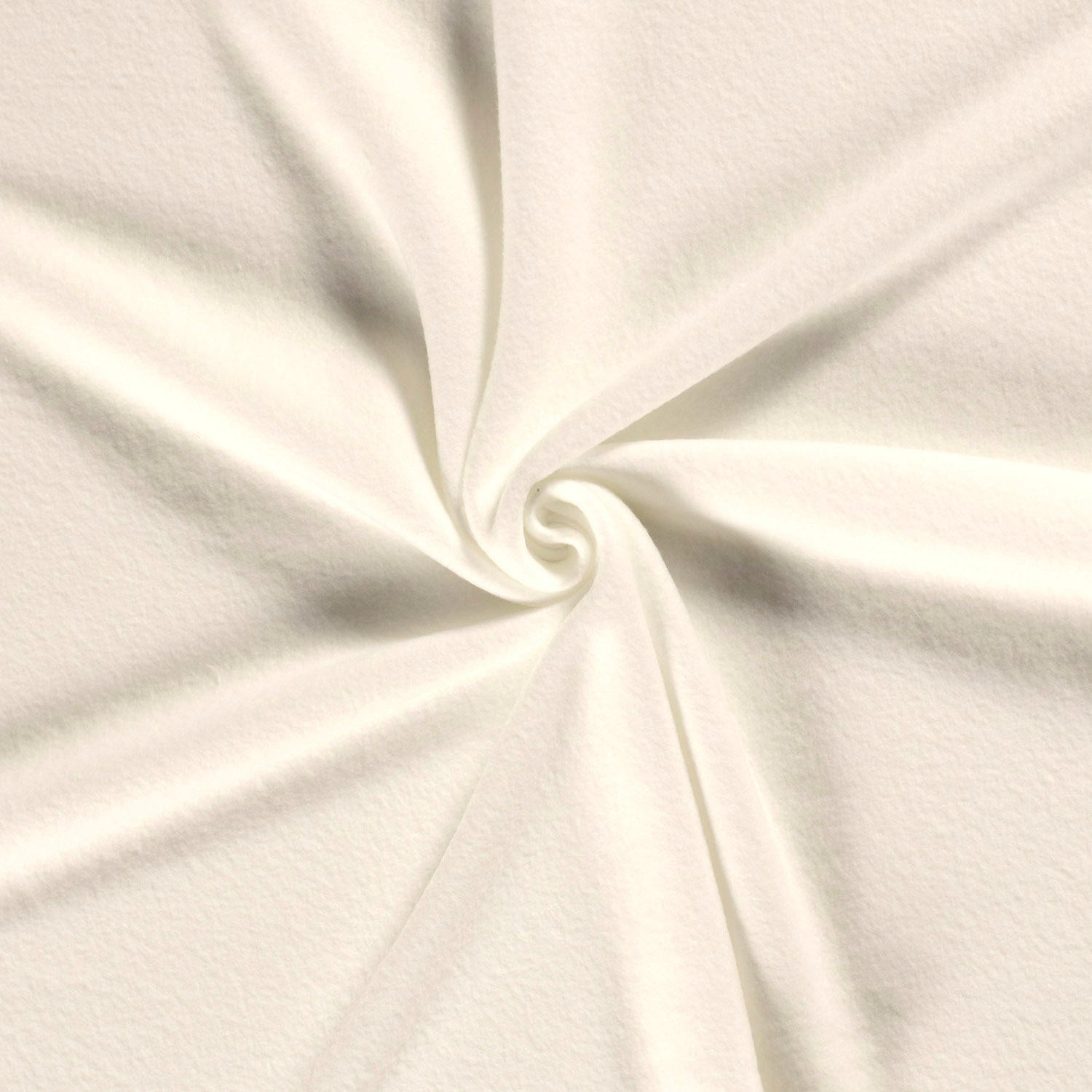 Polar fleece stof brushed effen gebroken wit