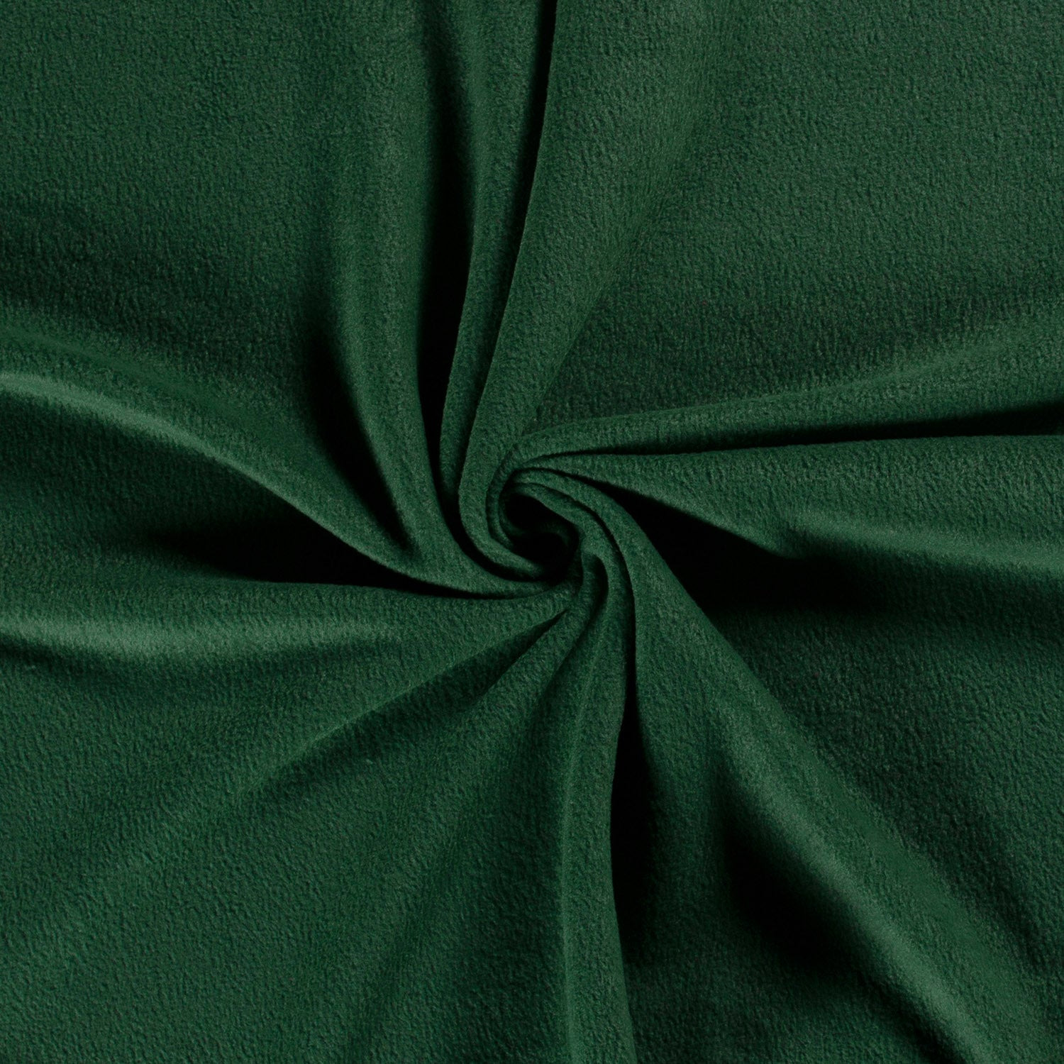 Polar fleece stof brushed effen donkergroen