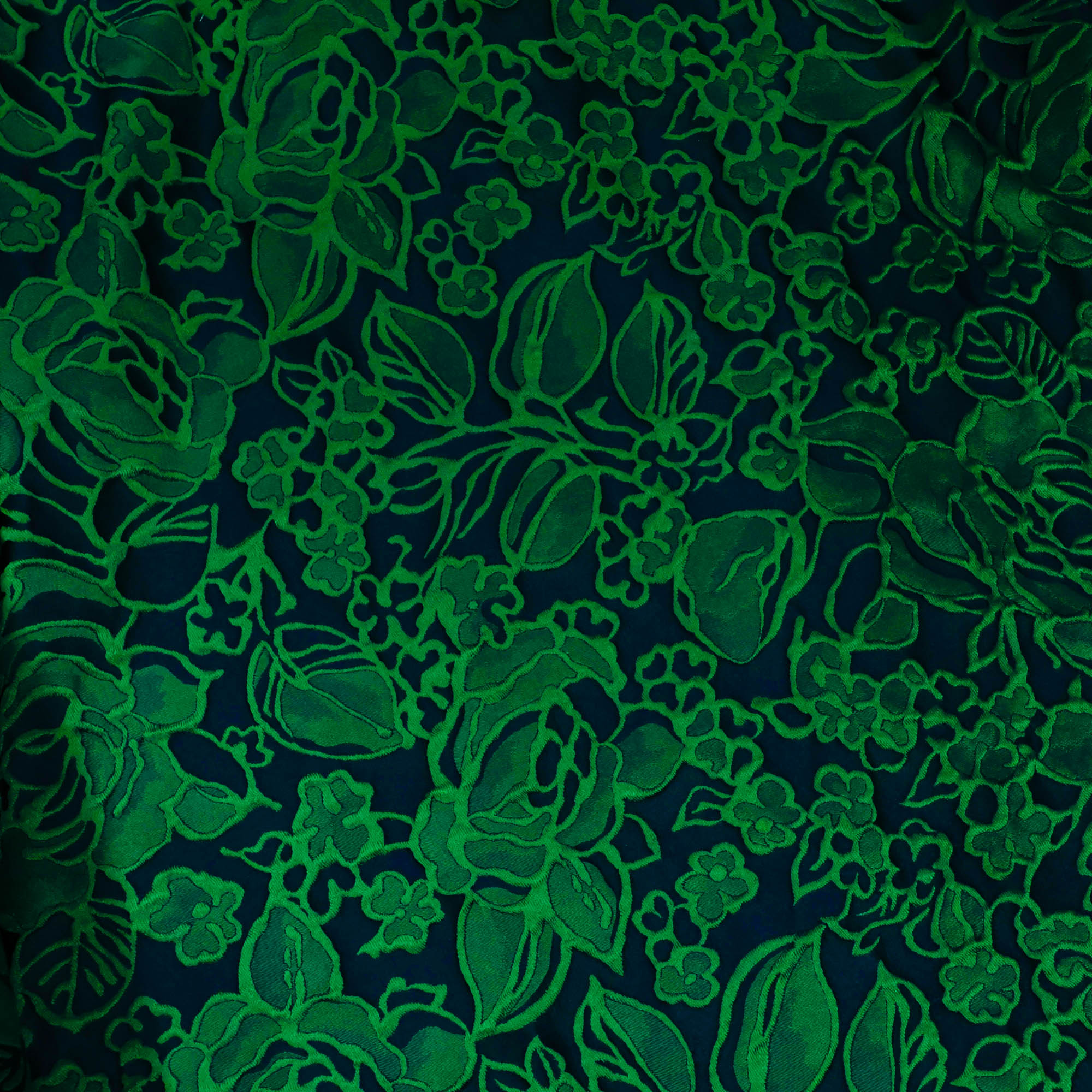 Jacquard groen met bloemen - Lorré