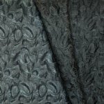 Jacquard glinsterend dubbelzijdig blauwgrijs met krullen