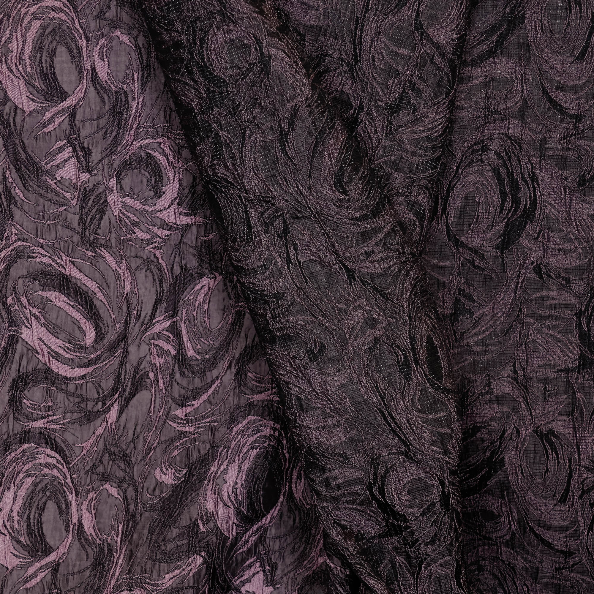 Jacquard glinsterend dubbelzijdig roze met krullen