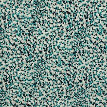 Polyester crêpe wit met turquoise print