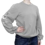 Pakket feestelijke sweater met bloemen - grijs