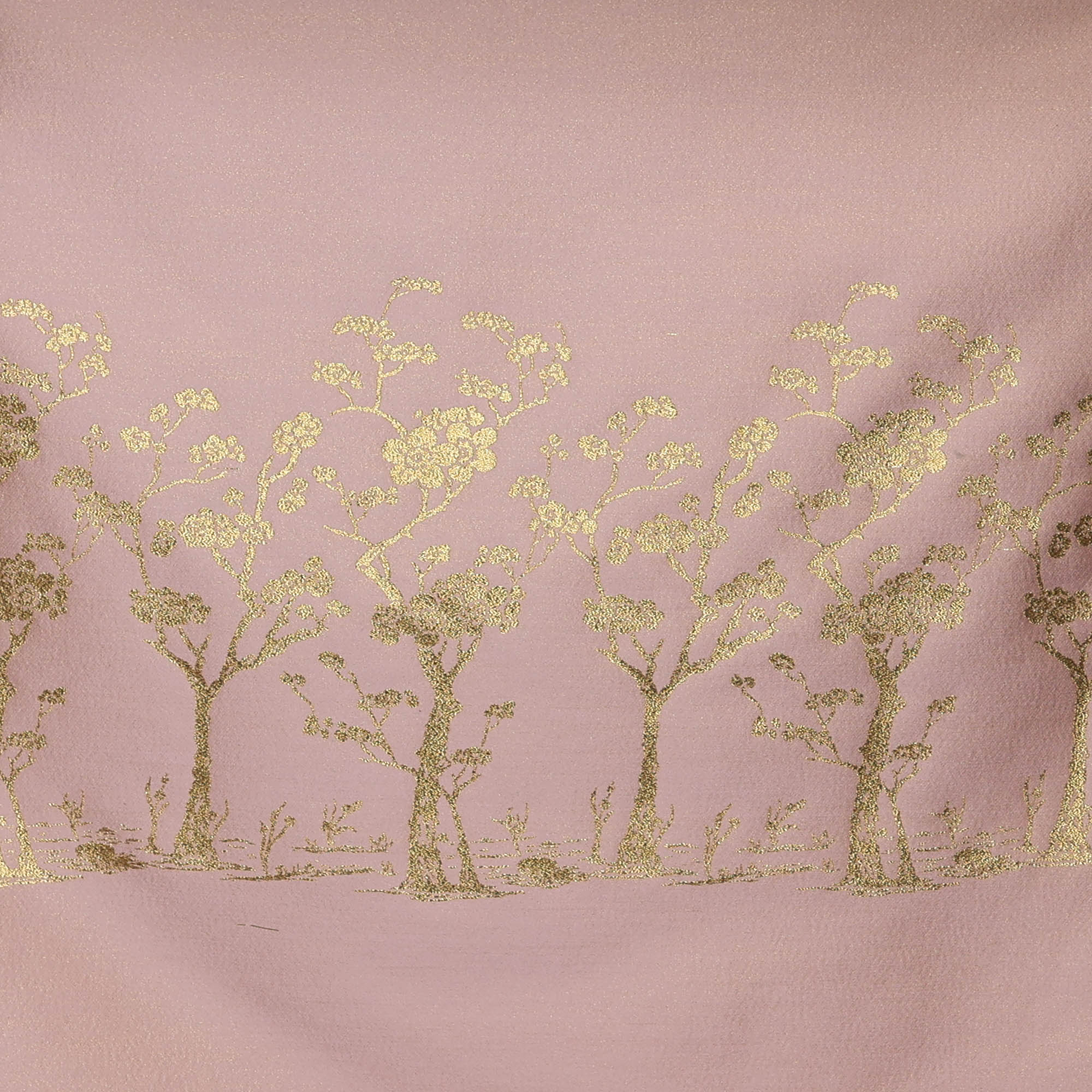 Paneel jacquard roze met glitter en gouden bomen - Lorré