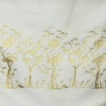 Paneel jacquard wit met glitter en gouden bomen - Lorré