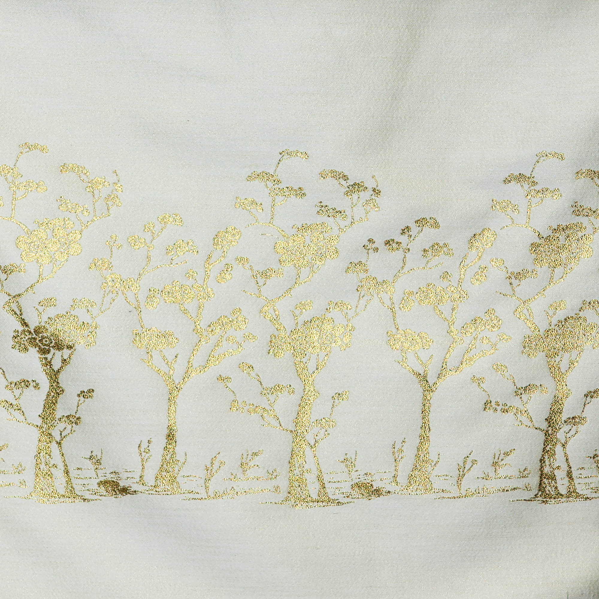Paneel jacquard wit met glitter en gouden bomen - Lorré