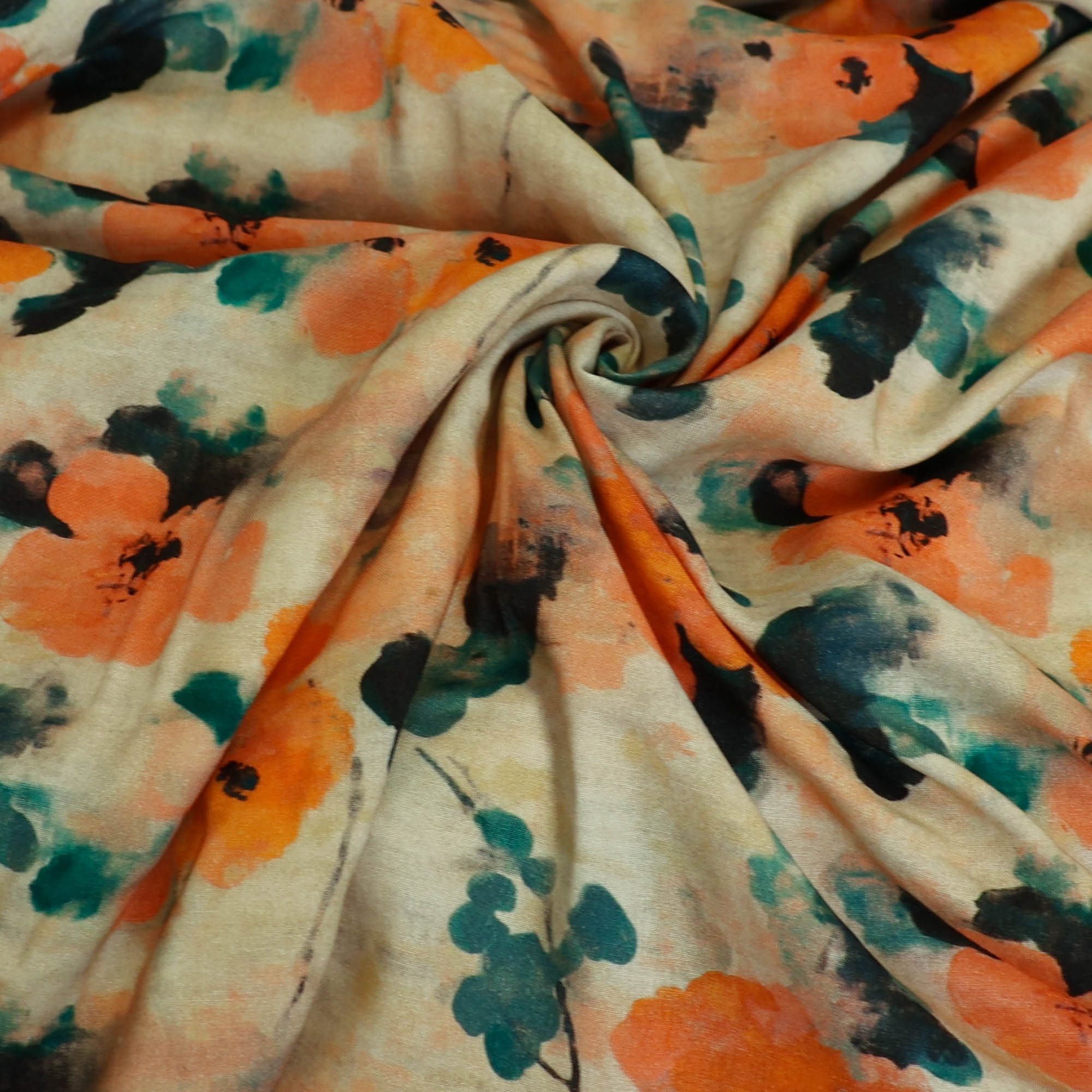 Viscose beige met rode bloemen - See You At Six