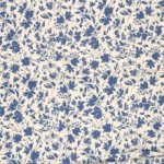 Bamboe poplin stof bedrukt bloemen indigo - My Image