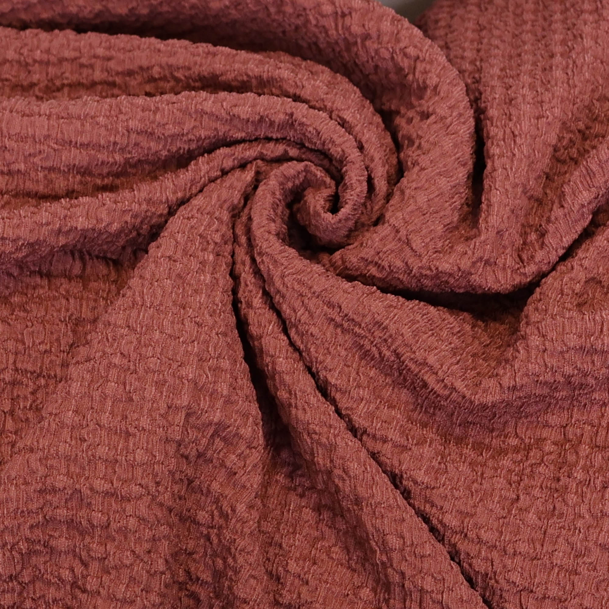 Seersucker effen oudroze