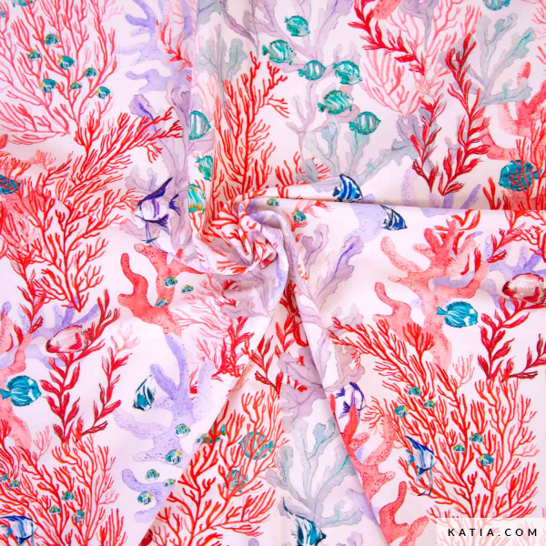 Badkledingstof met koralen en vissen - Katia