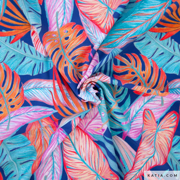 Badkledingstof met tropische bladeren - Katia