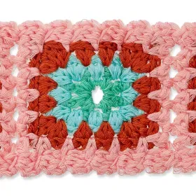 Gehaakte boord roze, bruin, turquoise - Qjutie & the Qjutest