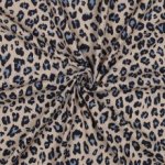 Linnenviscose beige met luipaardprint - Poppy