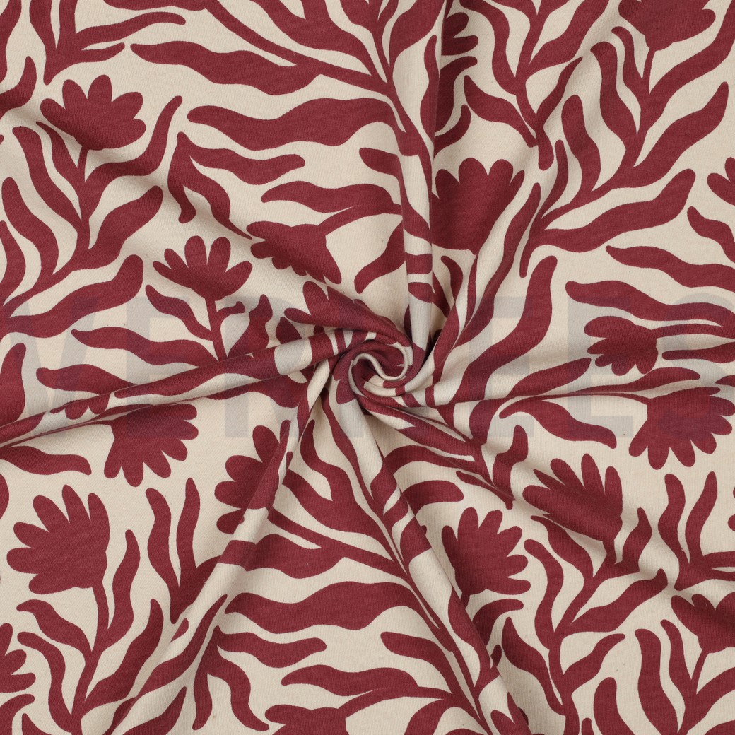 Sweater ecru met bordeaux bloemen - Poppy