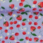 Tricot paars met aardbeien en kersen