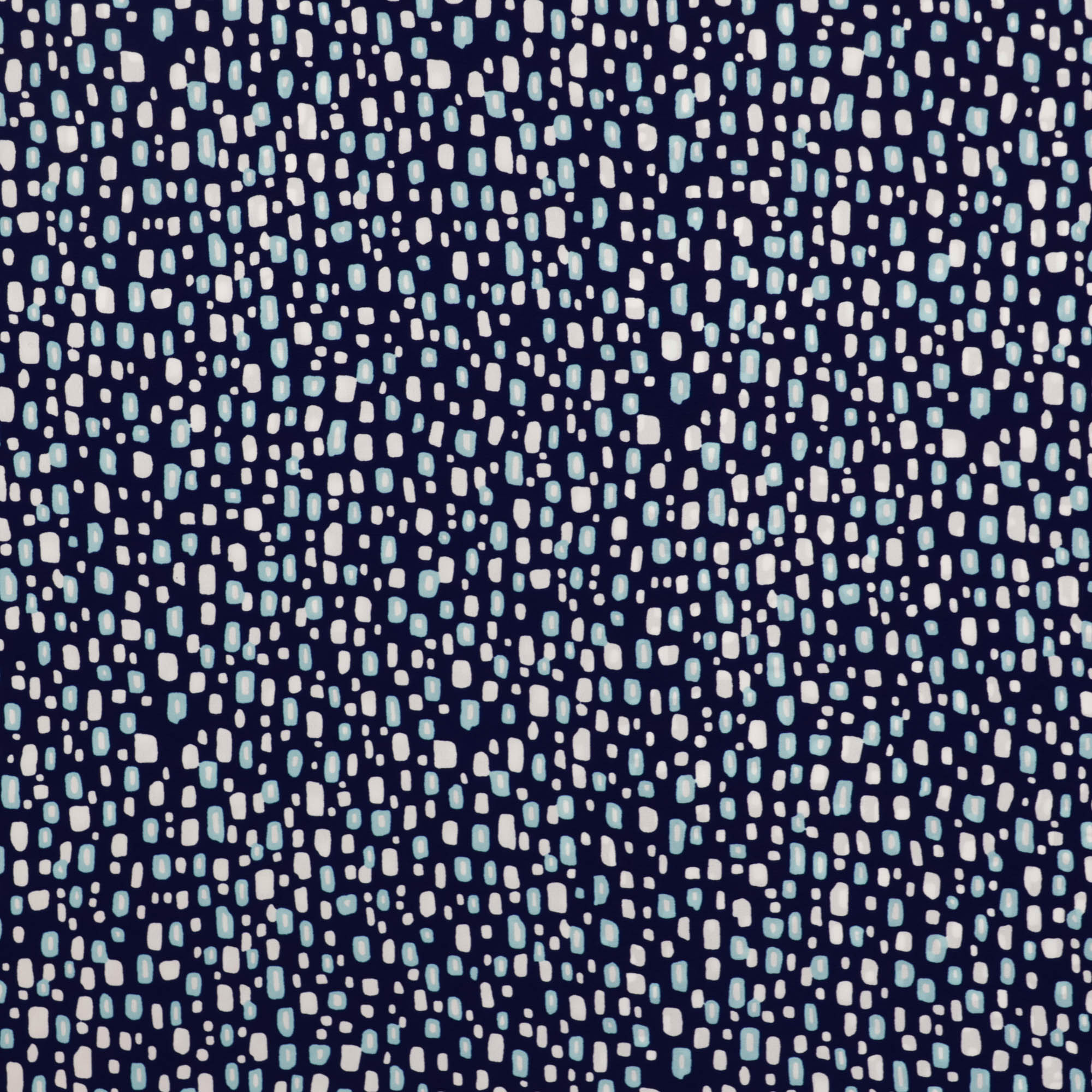 Crêpe polyester donkerblauw met abstract patroon