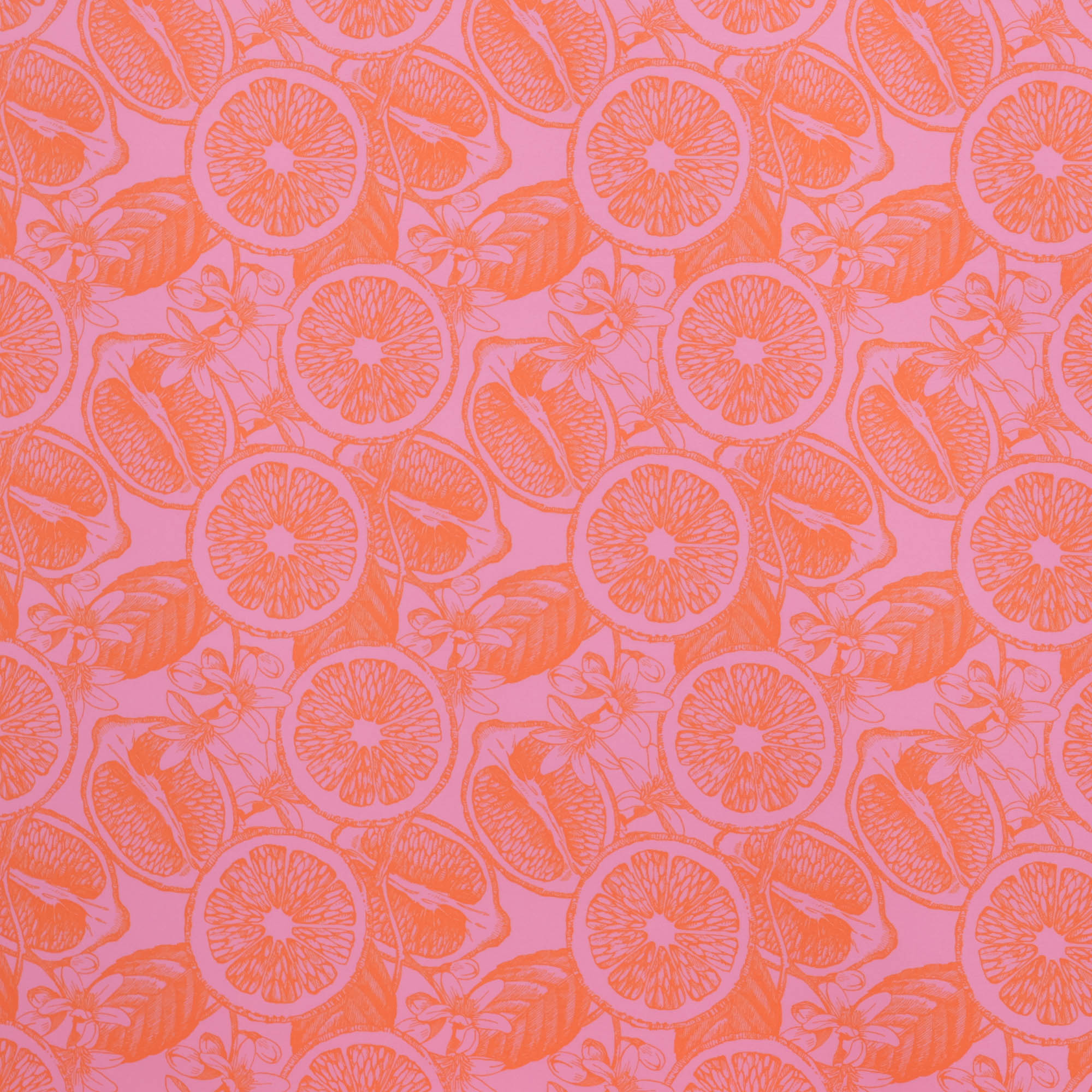 Polyester stretch roze met appelsienen