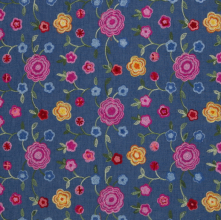 Jeans met geborduurde kleurrijke bloementjes