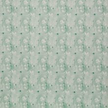 French terry licht groen met bloemetjes