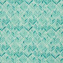 Tricot wit met turquoise blaadjes
