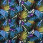 Viscose met blauw/groene bladeren