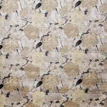 Jacquard zilver met bloemen