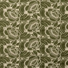 Broderie groen met bloemen