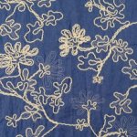Broderie blauw met bloemen