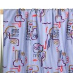 Viscose crinkle gestreept met abstracte print - Atelier Jupe