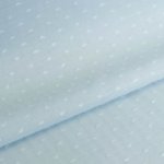 Katoen lichtblauw met geborduurde stippen