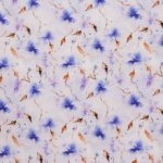 Katoen zacht paars/blauw bloemen