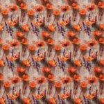 Tricot met klaprozen en lavendel