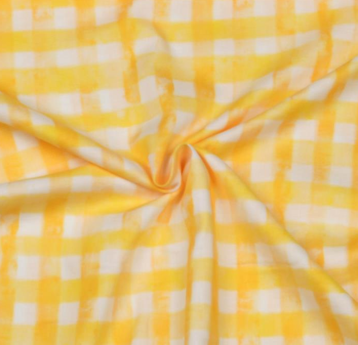 Katoen linnen geruit geel  - Burda