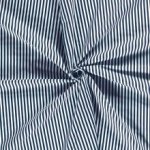 Katoen poplin stof bedrukt strepen marineblauw