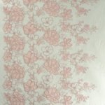 Broderie met roze bloemen en bubbelorganza - Lorré