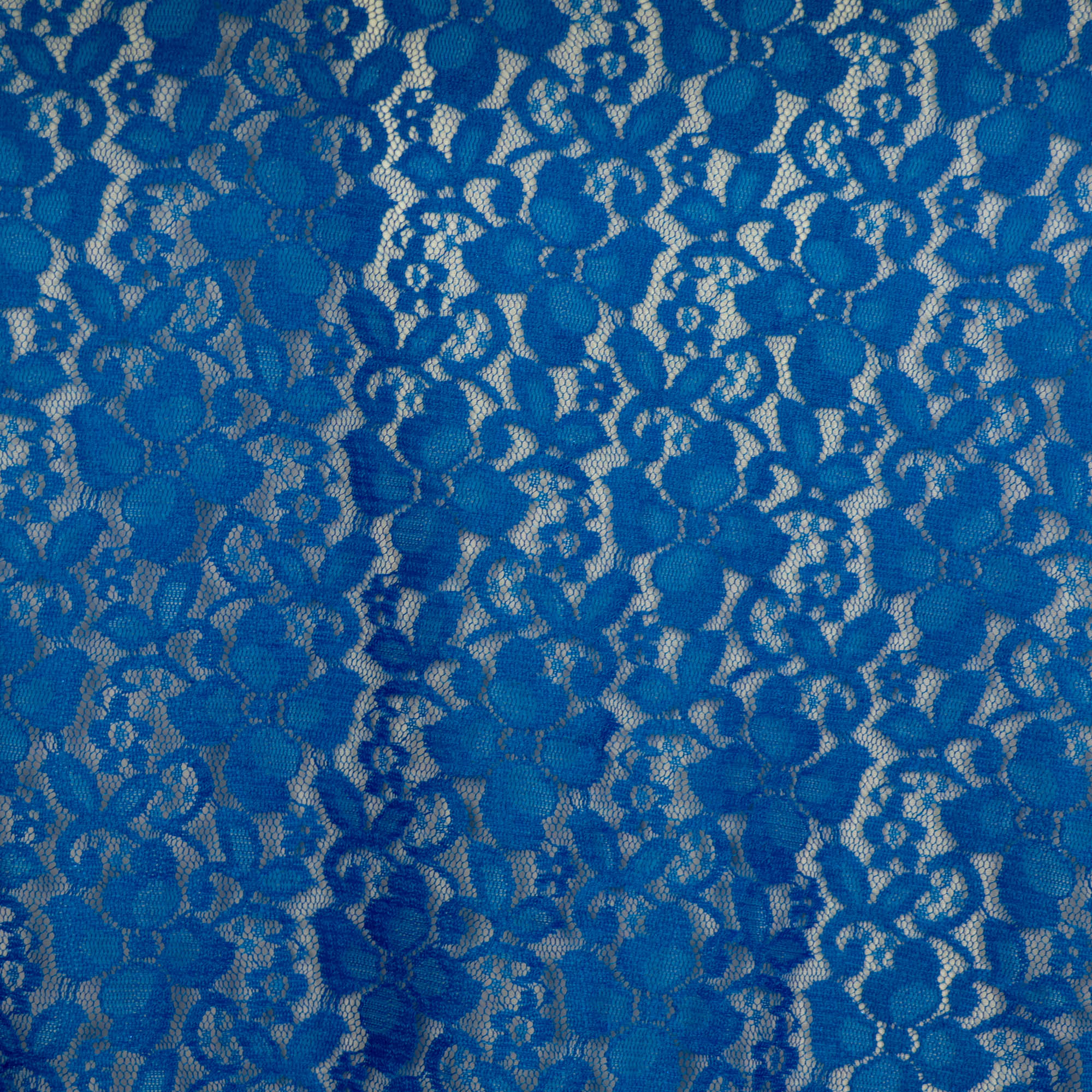 Kant blauw met bloemenpatroon en lichte glinstering