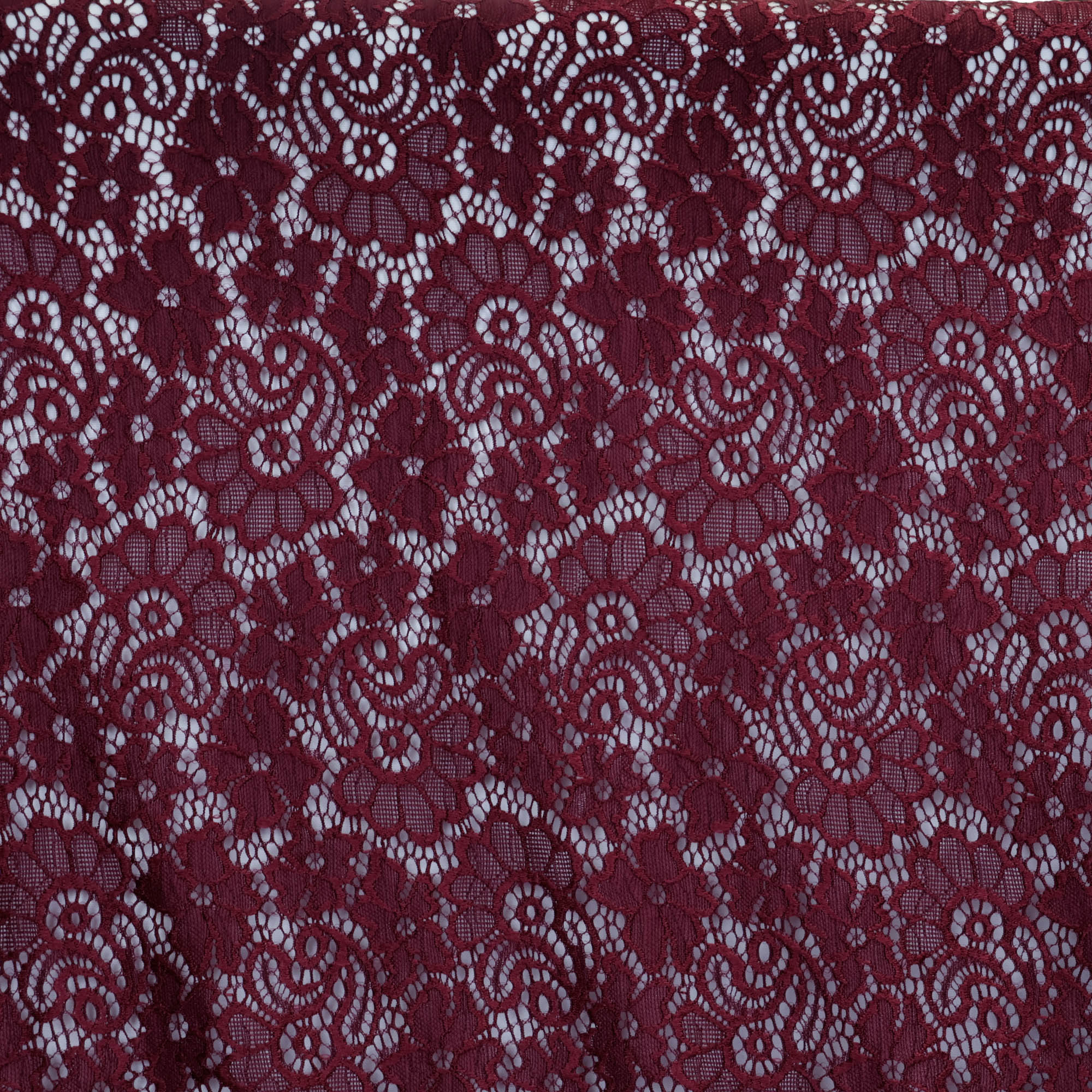 Kant bordeaux met bloemenpatroon