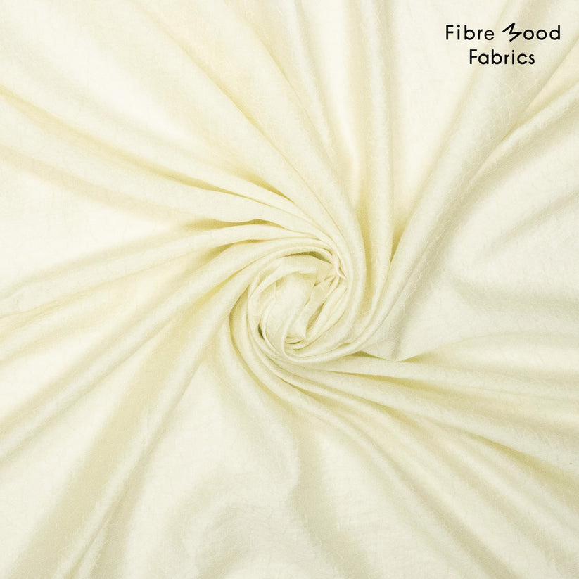 Geweven tencel/nylon jacquard geel met crinkle effect - Fibre Mood