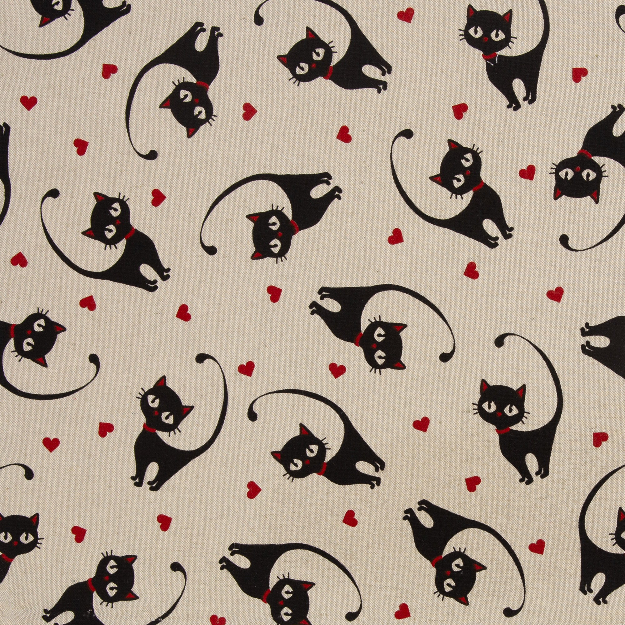 Canvas beige met katten 'Petra'