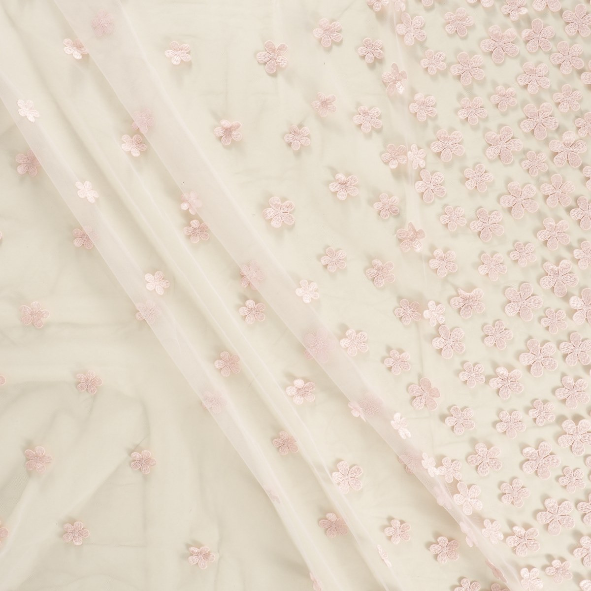 Tule broderie roos bloemen