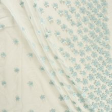 Tule broderie munt bloemen