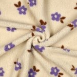 Teddy jacquard ecru met bloemen