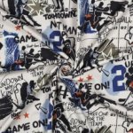 Sweater gebroken wit met sportprint