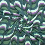 Viscose jacqaurd groen abstracte print