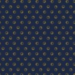 Katoen navy blauw met print