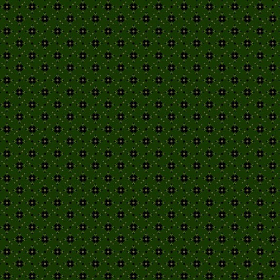 Katoen groen met bloemetjes