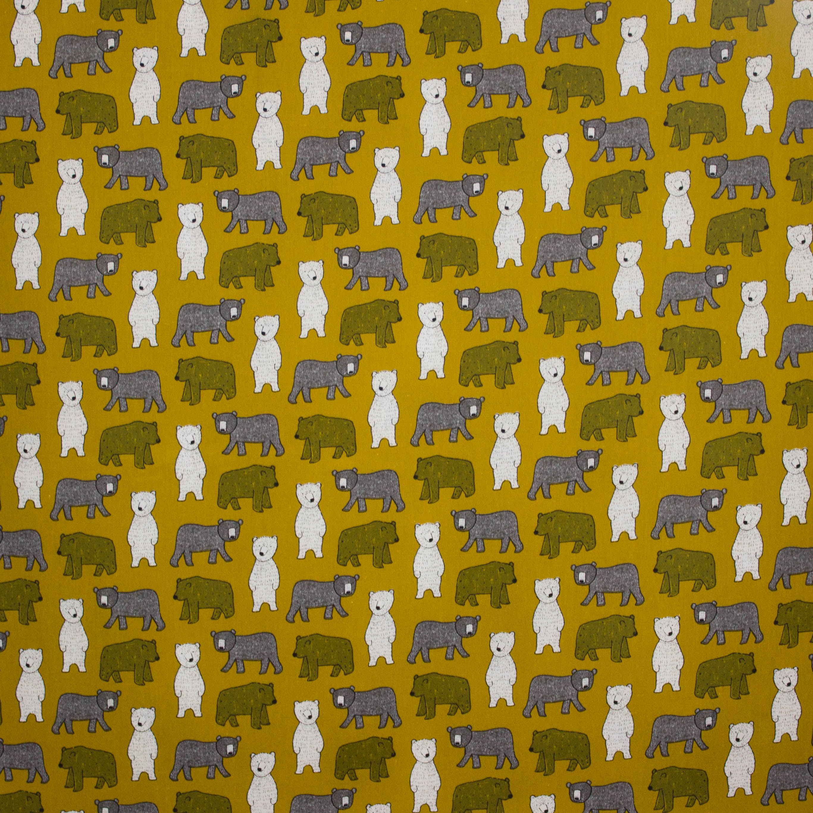 Mosterdgeel katoen flanel POPPY Big Bear