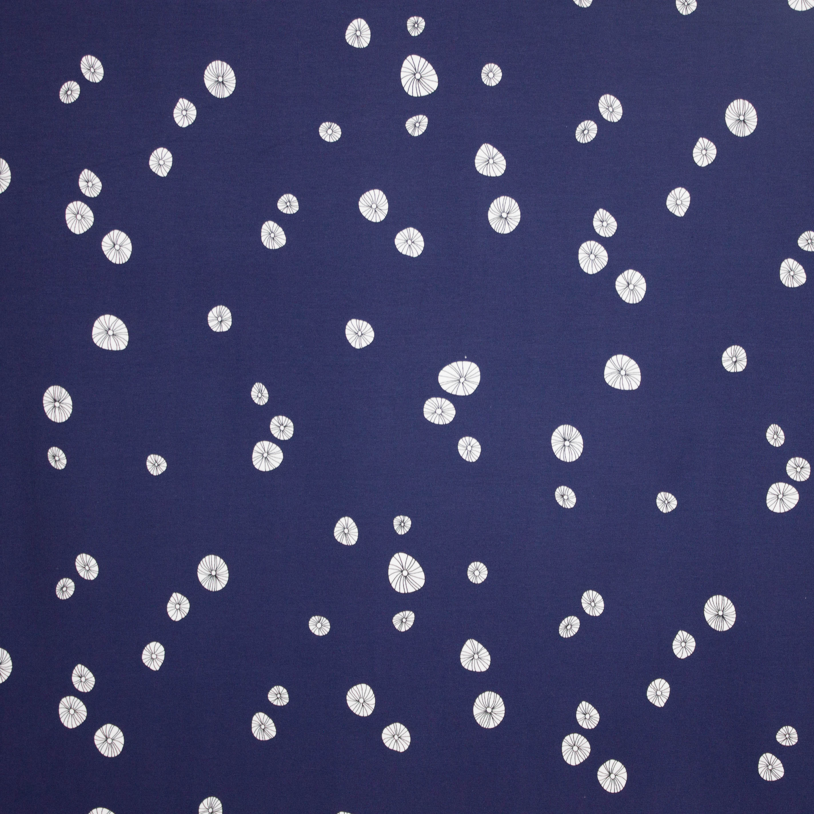 Donkerblauwe tricot met parasolmotief