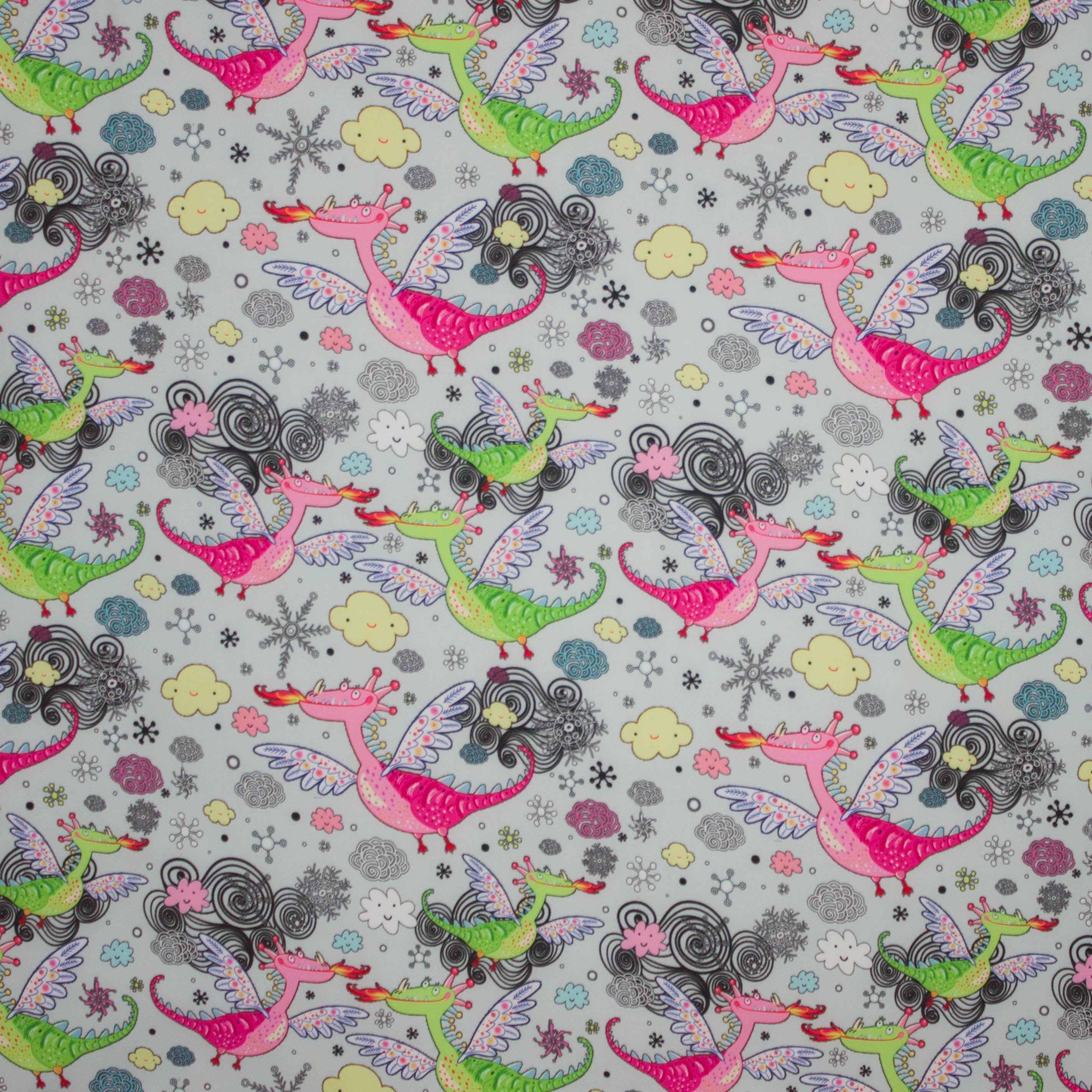 Lichtblauwe softshell met fantasieprint